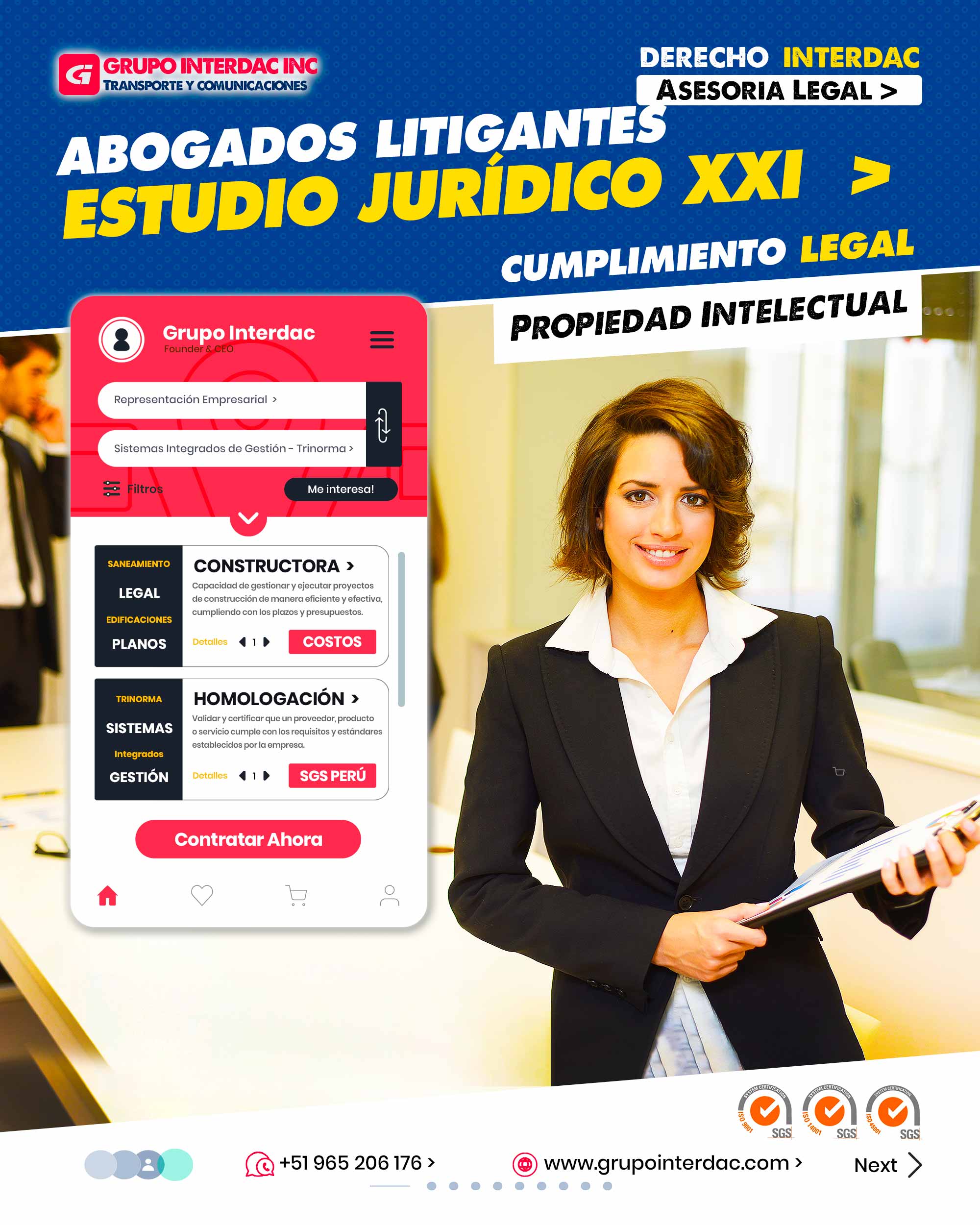 Responsabilidad social: La asesoría legal puede garantizar que los proyectos de construcción sean socialmente responsables. Planificación fiscal: Asesorar en estrategias fiscales legales optimiza los impuestos y recursos financieros. Confidencialidad: La asesoría legal garantiza la confidencialidad en acuerdos y documentos sensibles. Validación técnica: Asesoría legal puede incluir la validación legal de aspectos técnicos del proyecto. Protección de la inversión: Asesorar en contratos de inversión extranjera protege los intereses de los inversionistas. Cumplimiento laboral: Asesoría legal en temas laborales asegura que los trabajadores reciban trato justo y cumplan sus responsabilidades. Contratación de proveedores: Asesoría legal en contratación de proveedores asegura la calidad y legalidad de los materiales y servicios. La empresa Grupo Interdac Inc tiene un compromiso ambiental sostenible para la optimización de recursos naturales a través de herramientas computacionales en beneficio del planeta. Nuestra empresa es lider en creación de herramientas digitales para empresas transnacionales dedicadas al sector industria y de recolección y transporte de residuos solidos.