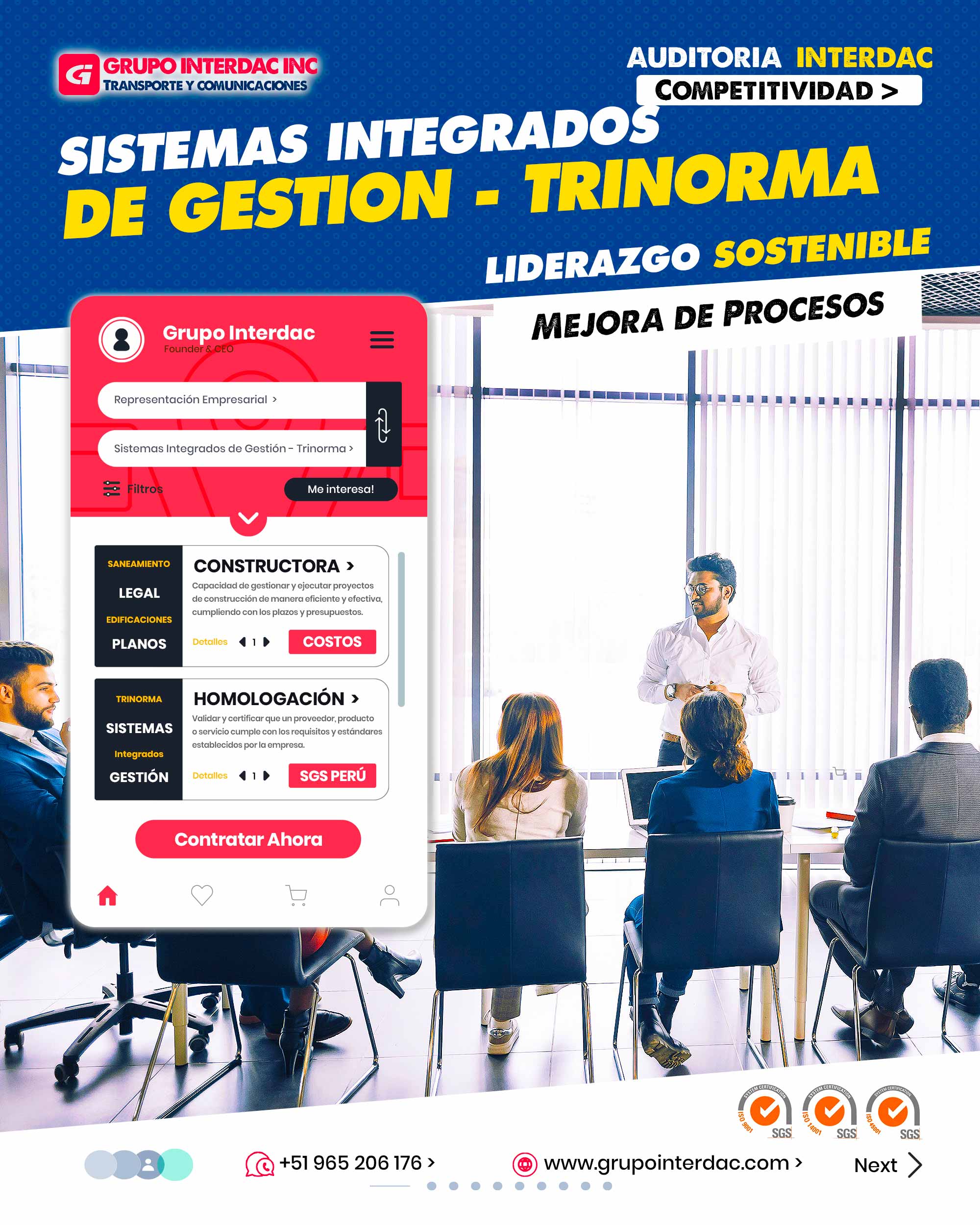 Mejora Continua: Fomenta la revisión constante de procesos para lograr mejoras continuas. Cumplimiento Normativo: Garantiza que se cumplan con regulaciones y normativas nacionales e internacionales. Transparencia: La homologación ofrece un marco transparente y claro para evaluar productos y servicios. Competitividad: Las empresas homologadas tienen ventajas competitivas al demostrar conformidad y calidad. Integración: La homologación se puede integrar con sistemas de gestión como ISO 9001 y otros estándares. Confianza del Cliente: Los clientes confían en productos y servicios homologados por su calidad y confiabilidad. Sostenibilidad: Puede incluir criterios de sostenibilidad para fomentar prácticas responsables en la construcción. Innovación: Fomenta la innovación al establecer estándares que deben ser cumplidos mediante nuevas tecnologías y métodos. Coherencia: Ayuda a evitar la disparidad entre diferentes productos y servicios similares. Mitigación de Impactos Ambientales: ISO 14001 busca minimizar los impactos ambientales negativos. Mejora de Procesos: ISO 9001 mejora la eficacia de procesos y la eficiencia en el uso de recursos. La empresa Grupo Interdac Inc tiene un compromiso ambiental sostenible para la optimización de recursos naturales a través de herramientas computacionales en beneficio del planeta. Nuestra empresa es lider en creación de herramientas digitales para empresas transnacionales dedicadas al sector industria y de recolección y transporte de residuos solidos.