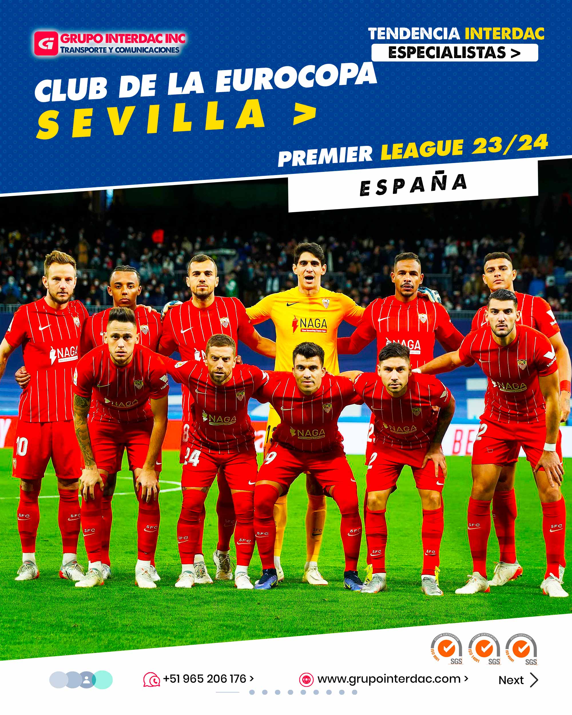 Historia y Tradición: El Sevilla FC tiene una rica historia en el fútbol español, siendo uno de los clubes más antiguos del país fundado en 1890. Su larga trayectoria le otorga un legado y una tradición respetados en el fútbol español. Éxito en Europa: El Sevilla ha tenido un éxito notable en competiciones europeas, siendo el equipo con más títulos de la UEFA Europa League (6 títulos hasta la fecha de corte de mi conocimiento en septiembre de 2021). Su desempeño en el ámbito continental le ha valido reconocimiento a nivel internacional. Filosofía de Juego Atractivo: El Sevilla FC es conocido por su estilo de juego atractivo y ofensivo. Bajo la dirección de entrenadores como Julen Lopetegui, han destacado por su habilidad para mantener la posesión del balón y jugar con rapidez y precisión. Cantera y Desarrollo de Jugadores: El club sevillano ha destacado en el desarrollo de jóvenes talentos en su cantera, muchos de los cuales han llegado a consolidarse en el primer equipo y en la selección española. Afición Apasionada: La afición del Sevilla FC es considerada una de las más apasionadas y leales en España. El estadio Ramón Sánchez Pizjuán se convierte en una caldera con el apoyo incondicional de sus seguidores. Palmarés Nacional: El Sevilla ha cosechado varios títulos a nivel nacional, incluyendo la Copa del Rey, Supercopa de España y varias participaciones en la UEFA Champions League. Estadio Emblemático: El Ramón Sánchez Pizjuán es un estadio icónico con una capacidad para albergar a más de 40,000 espectadores. Su atmósfera durante los partidos es incomparable. Gestión Deportiva y Financiera: El Sevilla FC ha llevado a cabo una gestión deportiva y financiera sólida, lo que le ha permitido mantener una competitividad sostenible en el fútbol español. Reconocimiento Internacional: Gracias a sus logros en competiciones europeas y su estilo de juego, el Sevilla FC ha ganado reconocimiento internacional y es respetado como un rival formidable. Mentalidad Ganadora: El equipo sevillano se ha destacado por su mentalidad ganadora y su capacidad para competir en los momentos más importantes, especialmente en competiciones de eliminación directa. La empresa Grupo Interdac Inc tiene un compromiso ambiental sostenible para la optimización de recursos naturales a través de herramientas computacionales en beneficio del planeta. Nuestra empresa es lider en creación de herramientas digitales para empresas transnacionales dedicadas al sector industrial y de recolección y transporte de residuos solidos.