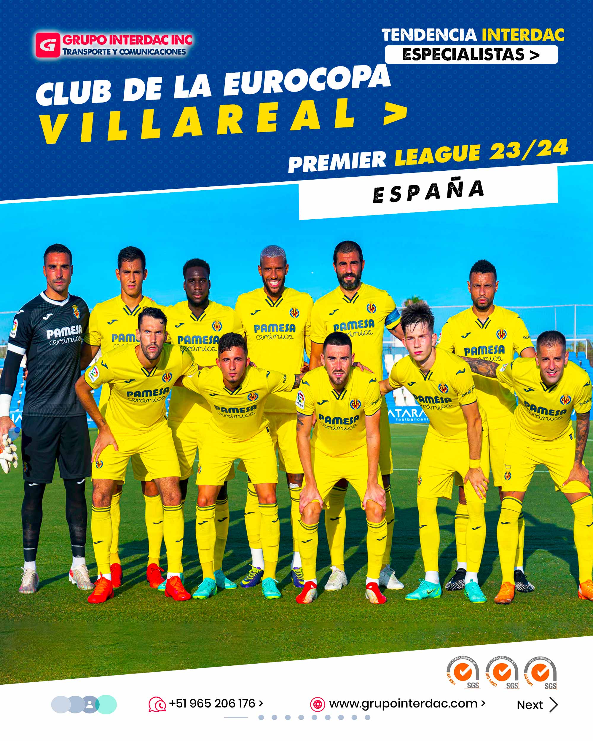 ​​Espíritu Luchador: El Villarreal es conocido por su espíritu luchador y su capacidad para enfrentar desafíos ante equipos más grandes y consolidados. A lo largo de su historia, el club ha logrado victorias sorprendentes contra rivales de mayor renombre. Academia de Cantera: El Villarreal ha desarrollado una exitosa academia de cantera, que ha producido numerosos talentos jóvenes que han llegado a formar parte del primer equipo y de selecciones nacionales. El Estadio de la Cerámica: El club juega sus partidos en el Estadio de la Cerámica, un moderno estadio con capacidad para más de 23,000 espectadores. Es un lugar icónico para los seguidores del Villarreal. Éxito en Competiciones Europeas: A lo largo de los años, el Villarreal ha participado en competiciones europeas, como la UEFA Champions League y la UEFA Europa League, llegando a semifinales y cuartos de final en varias ocasiones. Filosofía de Juego Atractivo: El Villarreal se caracteriza por su estilo de juego atractivo y ofensivo, con un énfasis en el pase y el control del balón. Rivalidades Regionales: El Villarreal tiene una fuerte rivalidad con el Valencia CF, lo que da lugar a emocionantes derbis regionales conocidos como el Derbi de la Comunitat. Inversión en la Cantera: El club valora la formación y desarrollo de jóvenes talentos, invirtiendo en su cantera y proporcionando oportunidades para que los jugadores locales crezcan en el fútbol profesional. Identidad Regional: El Villarreal representa una parte importante de la identidad y el orgullo de la región de la Comunidad Valenciana en España. Participación Activa en la Comunidad: El Villarreal está comprometido con su comunidad local y participa en diversas iniciativas sociales y actividades benéficas. Ascenso y Permanencia en La Liga: A pesar de haber experimentado ascensos y descensos en su historia, el Villarreal ha logrado establecerse como un equipo de La Liga española y ha logrado mantenerse en la máxima categoría del fútbol español durante largos períodos. La empresa Grupo Interdac Inc tiene un compromiso ambiental sostenible para la optimización de recursos naturales a través de herramientas computacionales en beneficio del planeta. Nuestra empresa es lider en creación de herramientas digitales para empresas transnacionales dedicadas al sector industrial y de recolección y transporte de residuos solidos.