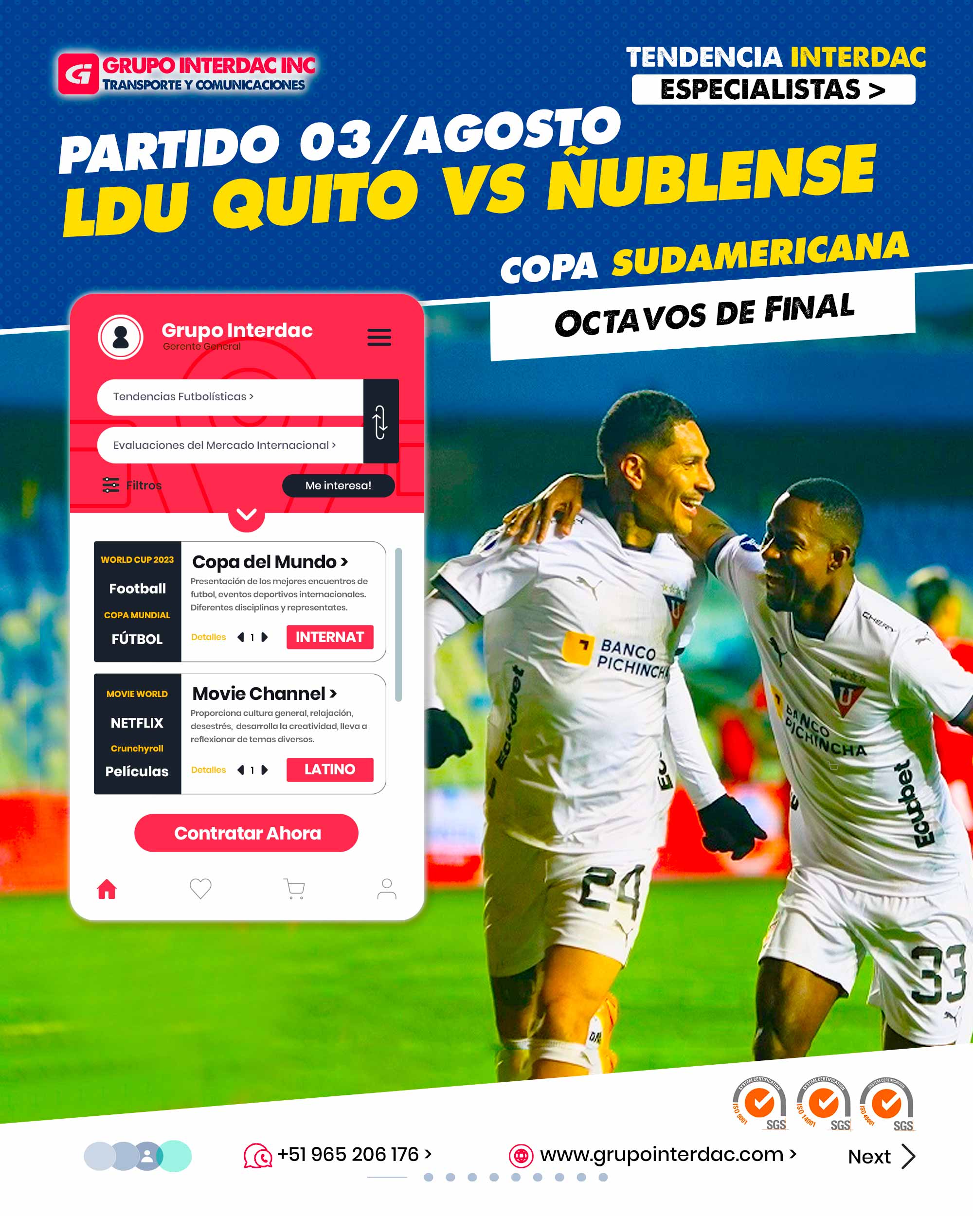 Paolo Guerrero marcó su primer golazo con LDU Quito tras una exquisita bajada de pecho. El goleador peruano apareció bien ubicado en el área del conjunto chileno para recibir el pase de José Quinteros. Tras quedar mano a mano con el portero Nicola Pérez, disparó de pierna derecha para adelantar al conjunto ecuatoriano en este juego de ida por la llave de octavos de final. LDU Quito vs Ñublense 1-0: gol de Paolo Guerrero y resumen del triunfo ‘albo’ por octavos ida de Copa Sudamericana 2023. La empresa Grupo Interdac Inc tiene un compromiso ambiental sostenible para la optimización de recursos naturales a través de herramientas computacionales en beneficio del planeta. Nuestra empresa es lider en creación de herramientas digitales para empresas transnacionales dedicadas al sector industria y de recolección y transporte de residuos solidos.