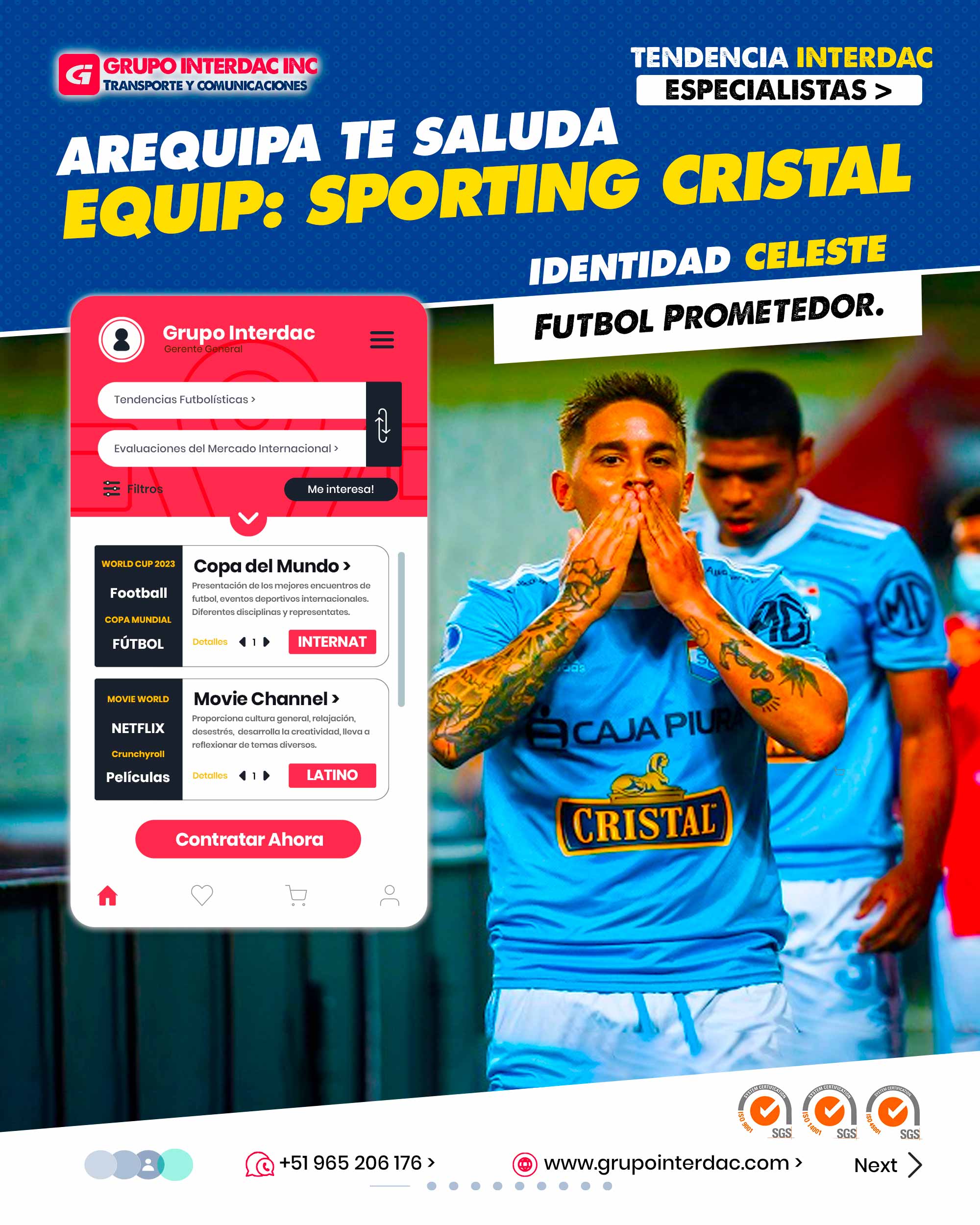 ​​¡Claro! Aquí tienes las 10 mejores características del Club Sporting Cristal en el fútbol peruano: Historia y Tradición: El Club Sporting Cristal cuenta con una rica historia en el fútbol peruano, siendo uno de los equipos más antiguos y con una larga trayectoria de éxitos y logros. Formación de Talentos: Sporting Cristal se ha destacado por su excelente trabajo en la formación de jóvenes talentos, nutriendo tanto su primer equipo como la selección nacional con futbolistas prometedores. Estilo de Juego Ofensivo: El equipo es conocido por su estilo de juego ofensivo y atractivo, priorizando el buen trato del balón y la búsqueda constante del arco rival. Identidad Celeste: El color celeste es parte icónica del club, representando su identidad y pasión, tanto para sus seguidores como para los futbolistas que visten su camiseta. La empresa Grupo Interdac Inc tiene un compromiso ambiental sostenible para la optimización de recursos naturales a través de herramientas computacionales en beneficio del planeta. Nuestra empresa es lider en creación de herramientas digitales para empresas transnacionales dedicadas al sector industrial y de recolección y transporte de residuos solidos.